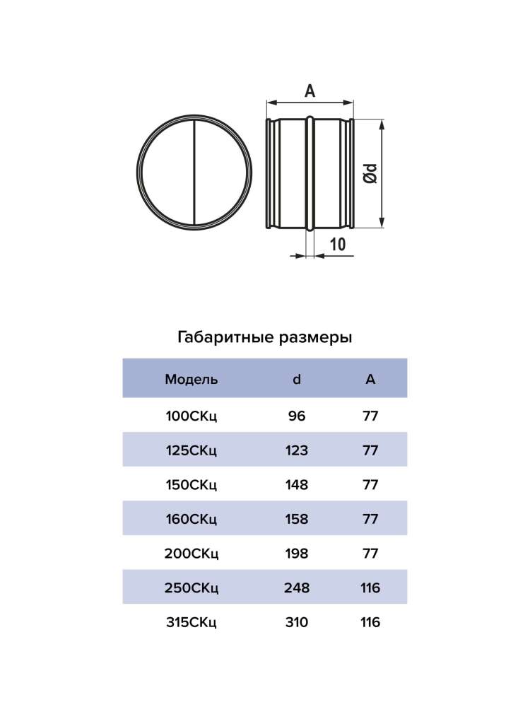 Соединитель СКц D315 оцинкованная сталь ERA PRO