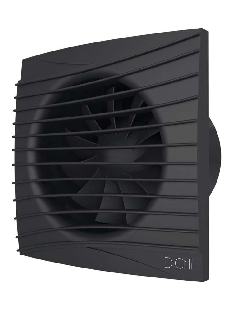 Вентилятор накладной SILENT D125 обратный клапан Matt black DICITI